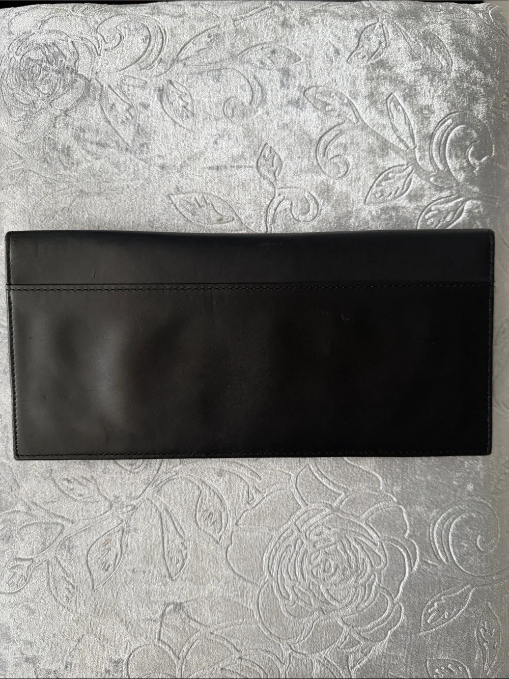 Mercedes-Benz Black Leather Long Wallet Bifold Checkbook Card Holder